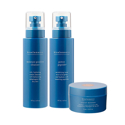 Bioelements 3 Step Starter Kit for Dry Skin, 1 set Bioelements 3 Step Starter Kit for Dry Skin on white background