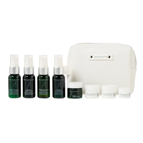 Dr Alkaitis 8-Piece Deluxe Organic Travel Kit, 1 set Dr Alkaitis 8-Piece Deluxe Organic Travel Kit on white background