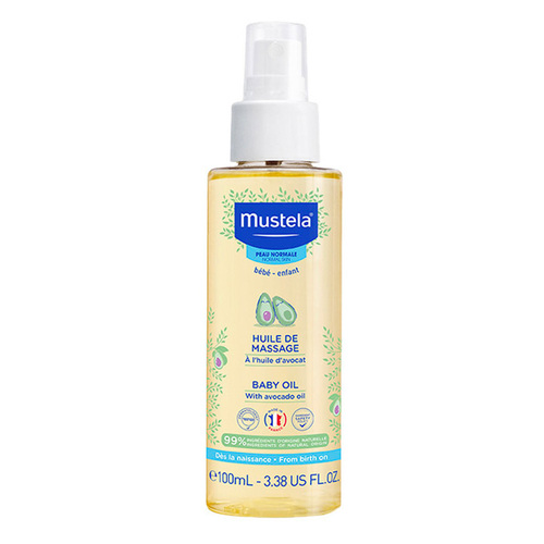 Mustela Baby Oil, 100ml/3.4 fl oz Mustela Baby Oil on white background
