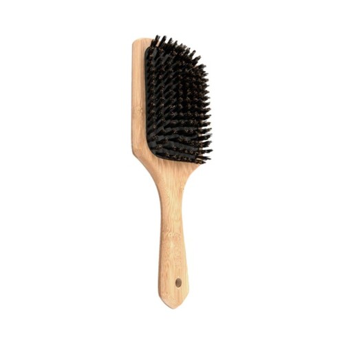 Surface Bamboo Boar Bristle Paddle Brush on white background