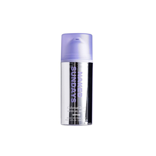 Naked Sundays CabanaClear Water Gel Serum SPF50 on white background