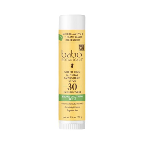 Babo Botanicals Clear Zinc Mineral Sunscreen Sport Stick SPF30 - Fragrance Free, 17g/0.6 oz Babo Botanicals Clear Zinc Mineral Sunscreen Sport Stick SPF30 - Fragrance Free on white background