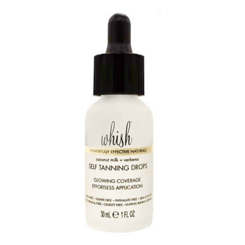 Whish Coconut Milk+Verbena Self Tanning Drops on white background