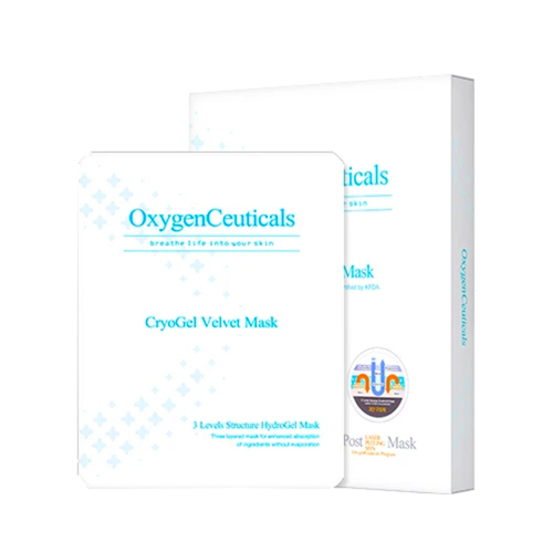 OxygenCeuticals CryoGel Velvet Mask, 6 sheets OxygenCeuticals CryoGel Velvet Mask on white background