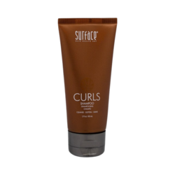 Curls Shampoo on white background