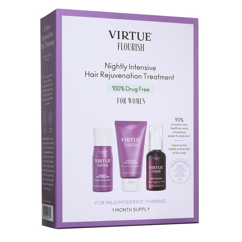 Virtue Flourish Nightly Intensive Hair Rejuvenation Treatment (1 Month Supply), 1 set Virtue Flourish Nightly Intensive Hair Rejuvenation Treatment (1 Month Supply) on white background