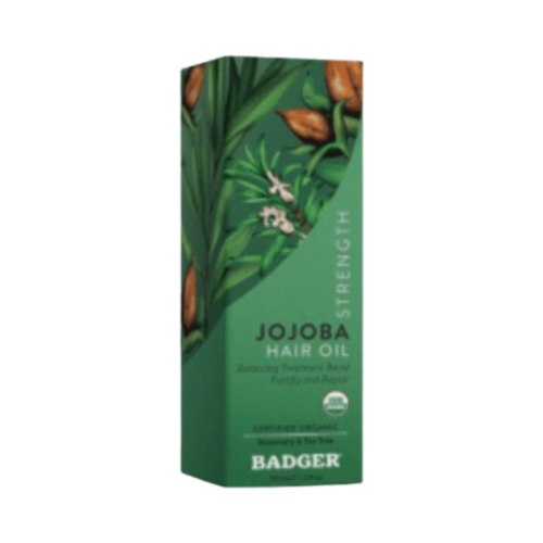 Badger Balms Jojoba Hair Oil on white background