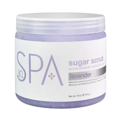 Lavender Sugar Scrub on white background