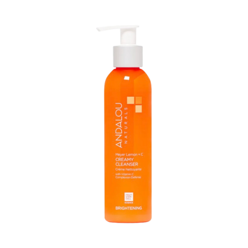 Andalou Naturals Brightening Meyer Lemon + Vitamin C Creamy Cleanser on white background