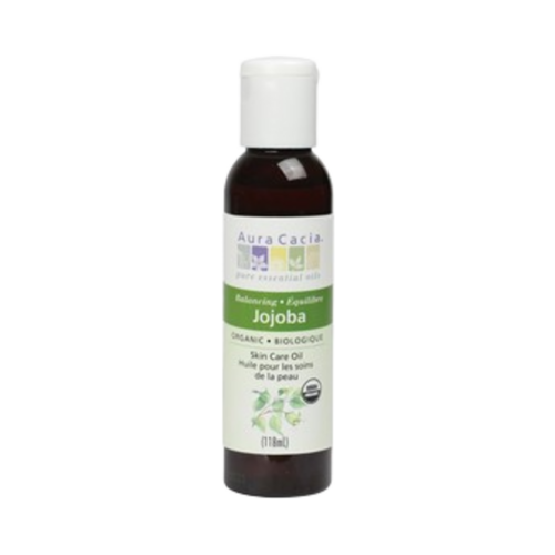 Aura Cacia Organic Jojoba Oil, 118ml/3.99 fl oz Aura Cacia Organic Jojoba Oil on white background