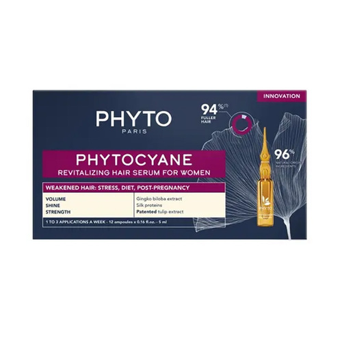 Phyto Phytocyane Revitalizing Serum, 12 vials Phyto Phytocyane Revitalizing Serum on white background