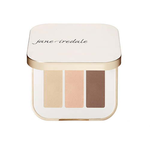 jane iredale PurePressed Eye Shadow Triple - Brown Sugar on white background