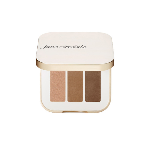 jane iredale PurePressed Eye Shadow Triple - Brown Sugar on white background