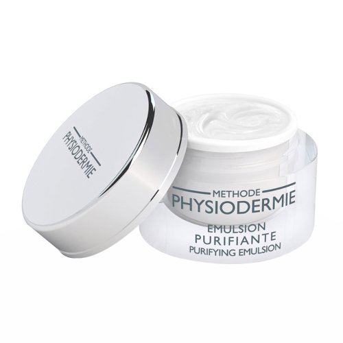 Physiodermie Purifying Emulsion on white background