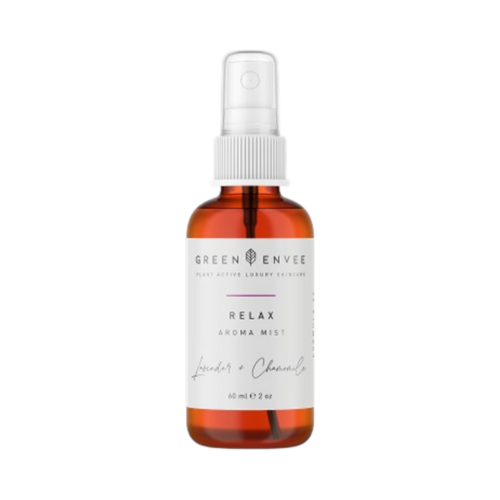 Green Envee Relax Calming Aroma Mist on white background