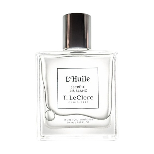 T LeClerc Secret Iris Blanc Oil on white background