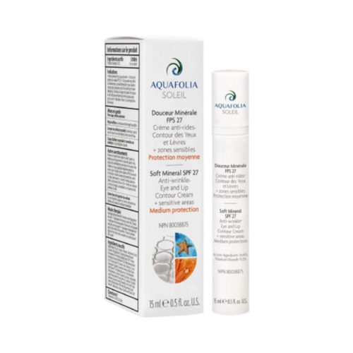 AQUAFOLIA Soft Mineral SPF 27 on white background