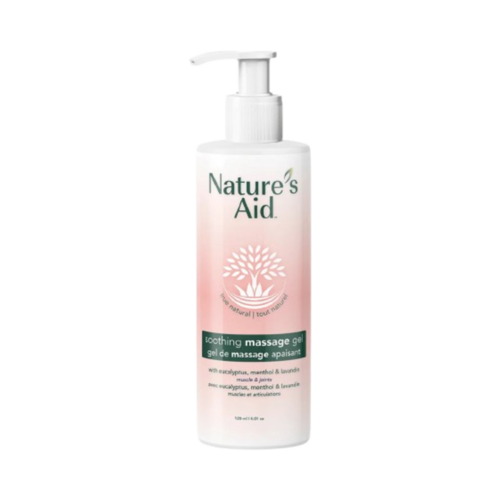 Natures Aid Soothing Massage Gel on white background